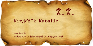 Kirják Katalin névjegykártya